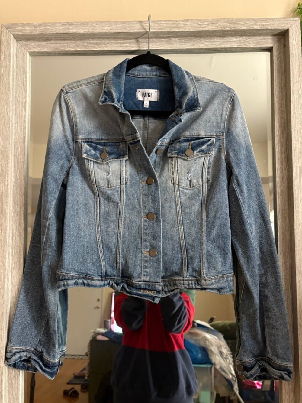PAIGE Medium Blue Classic Denim Jacket